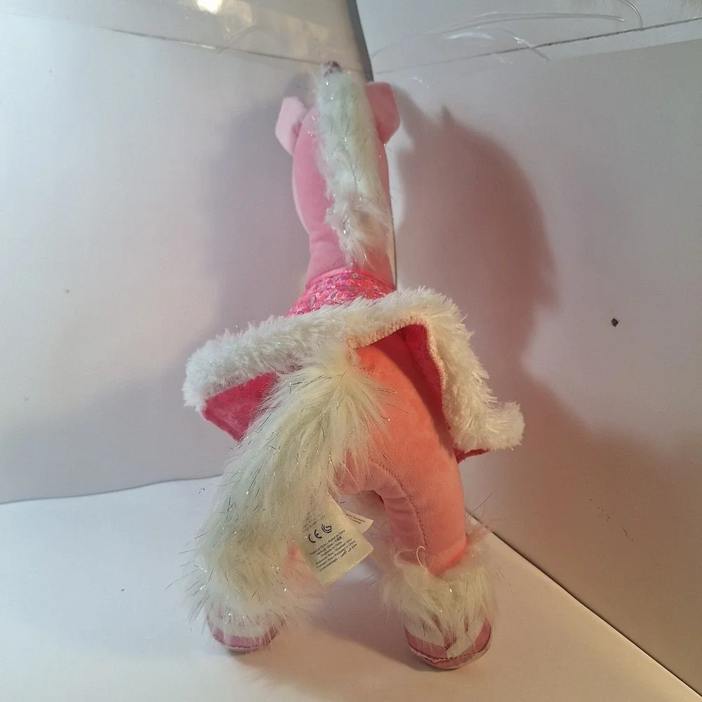 Build A Bear Candy Cane Swirl Unicorn Pink Sparkles with White Tutu Plush 16